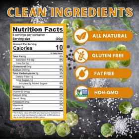 Brand label detail on Foster's Pickled Brussels Sprouts jar