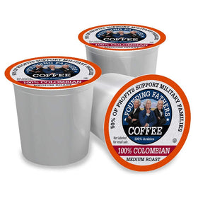 Founding Fathers coffee on pantry shelf offering reliable daily flavor.