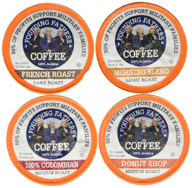 Founding Fathers coffee variety pack K-Cup pods for Keurig, versatile flavors for daily use.