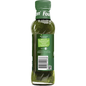 Fountain Thick Mint Sauce glass bottle on kitchen counter ready for roasting