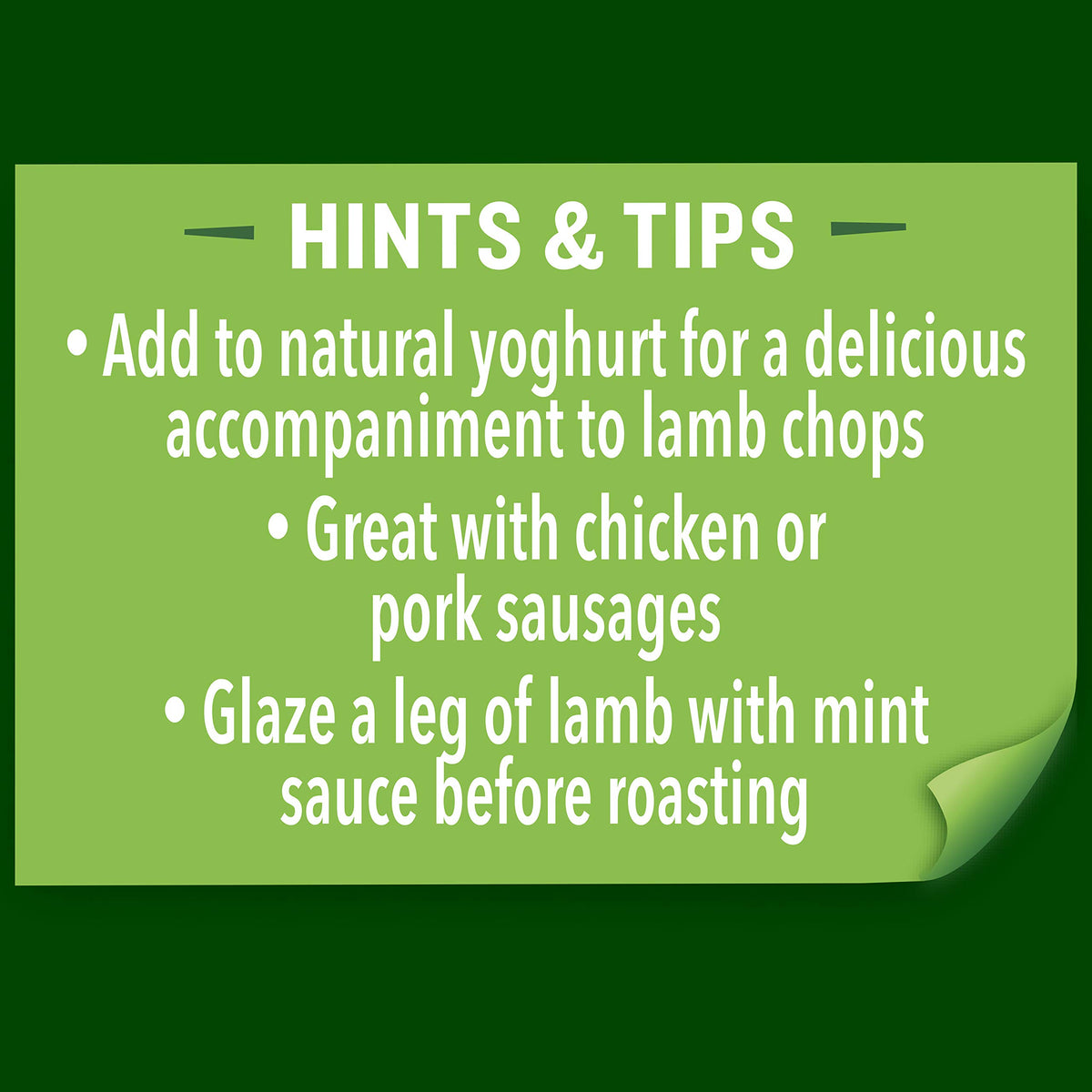 Pouring Fountain Thick Mint Sauce over lamb chops for fresh flavor