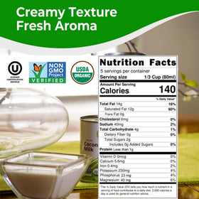 Four Elephants label showing organic and non-GMO credentials