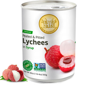 Chilled Four Elephants lychees in syrup stored in fridge for ready use.