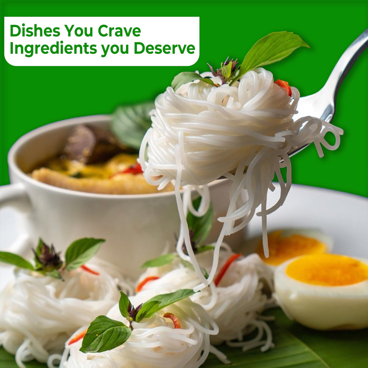 Four Elephants Rice Vermicelli raw noodles — thin, long strands ideal for Mei Fun.