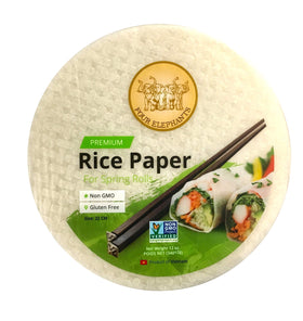 Four Elephants 22cm round rice paper ready for restaurant-quality spring rolls.