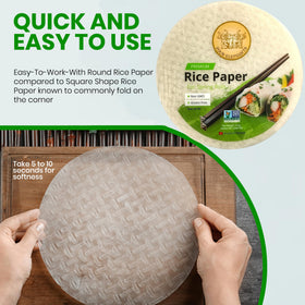 Fresh non-GMO rice paper by Four Elephants for light, crisp wraps.