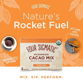 Four Sigmatic Boost Mushroom Cacao organic cacao powder for rich flavor and antioxidants.