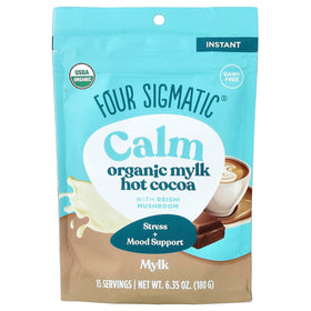 Four Sigmatic Calm Mushroom Cocoa Pack showcasing a dairy-free, calming ritual