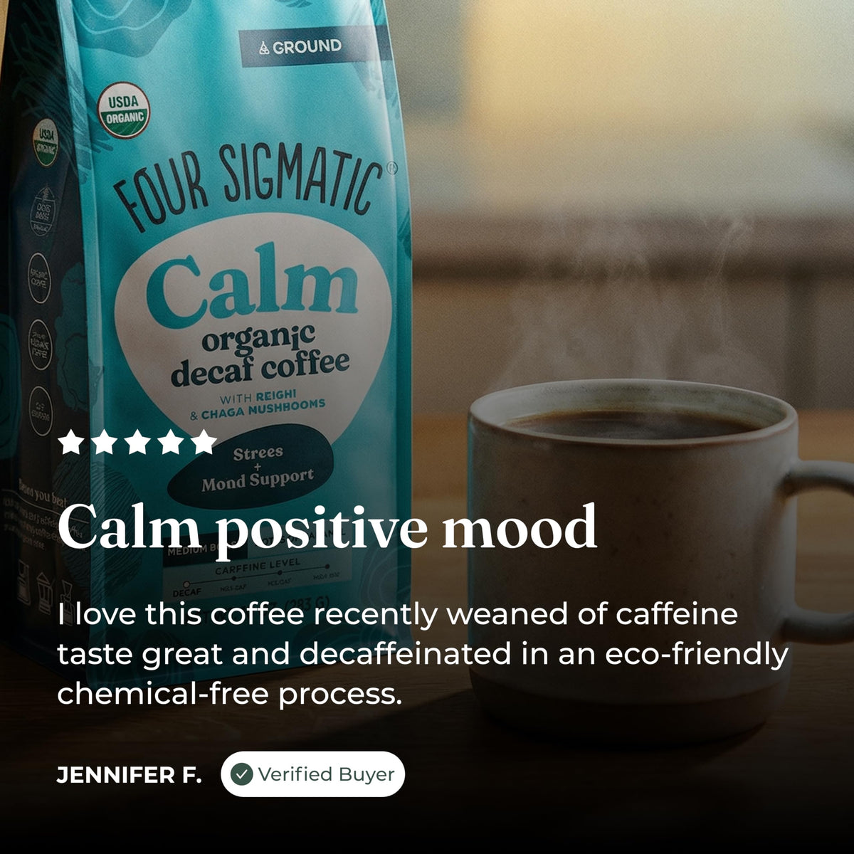 Nutty brown sugar flavor notes enrich the caffeine-free brew experience.