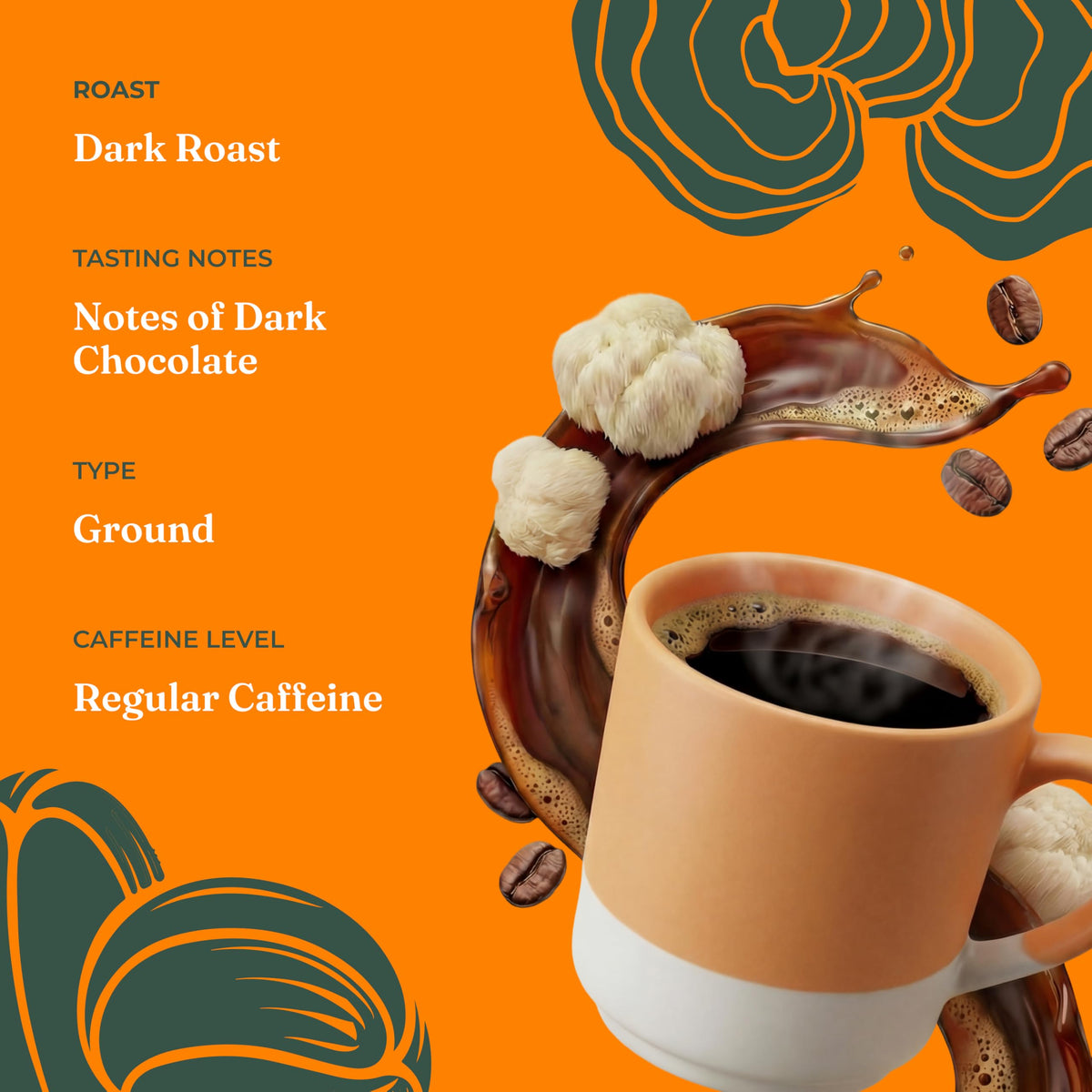 Four Sigmatic Chaga mushrooms closeup showing antioxidant-rich natural boost.