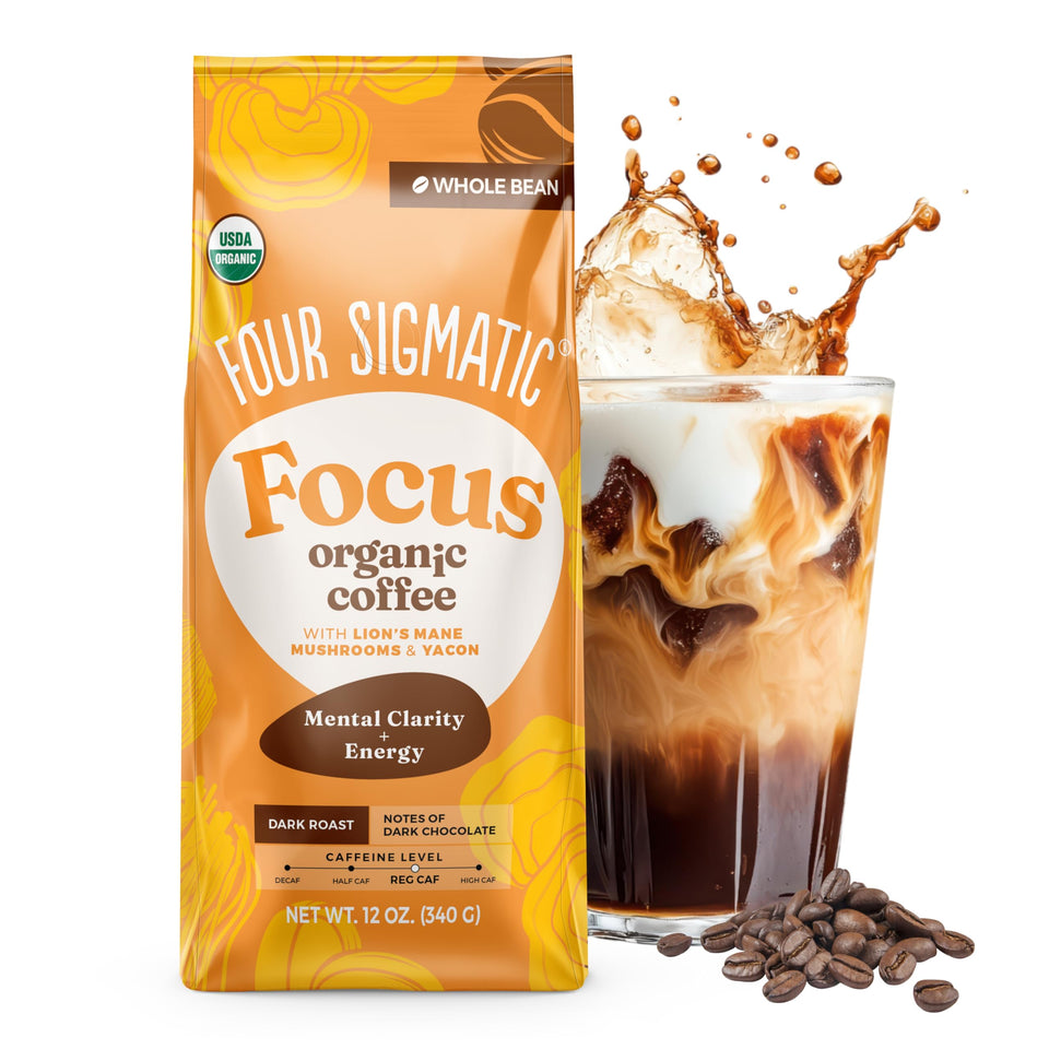 Four Sigmatic dark roast coffee beans for a smooth, full-bodied brew