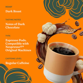 Four Sigmatic Focus Coffee Pods reveal dark roast notes in a bold cup