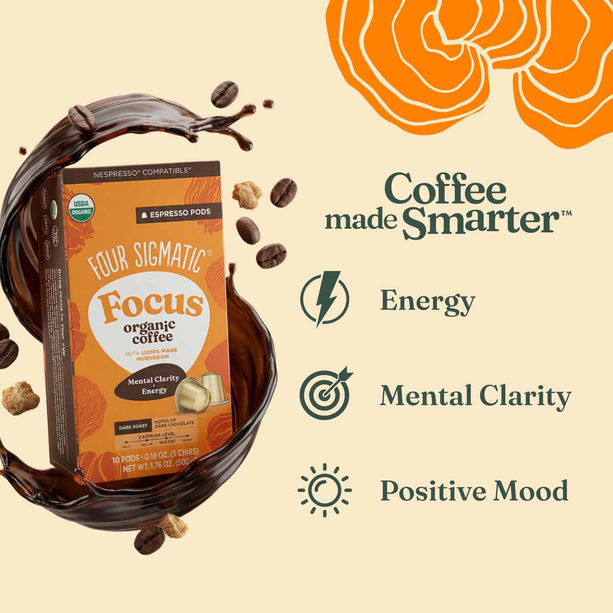 Four Sigmatic Focus Coffee Pods deliver consistent espresso shots for focus