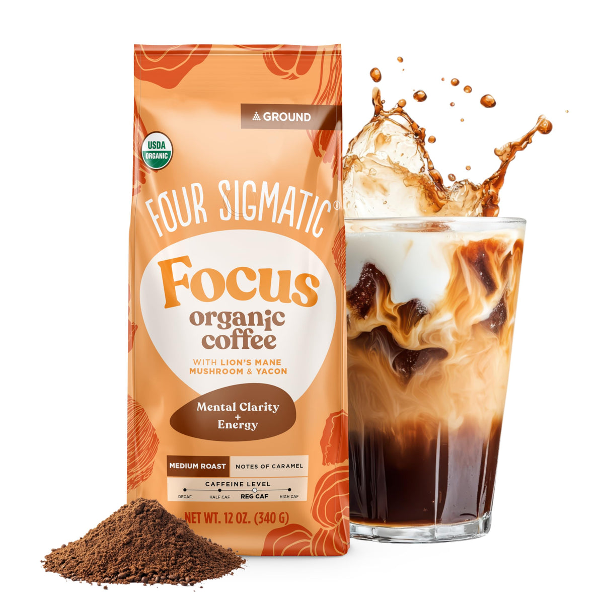 Four Sigmatic Focus Ground Coffee bag, ideal for daily focus and aroma.