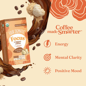 Four Sigmatic Focus espresso with Lions Mane for enhanced focus and clear thinking.