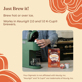 Four Sigmatic sustainable packaging indicating eco-friendly design.