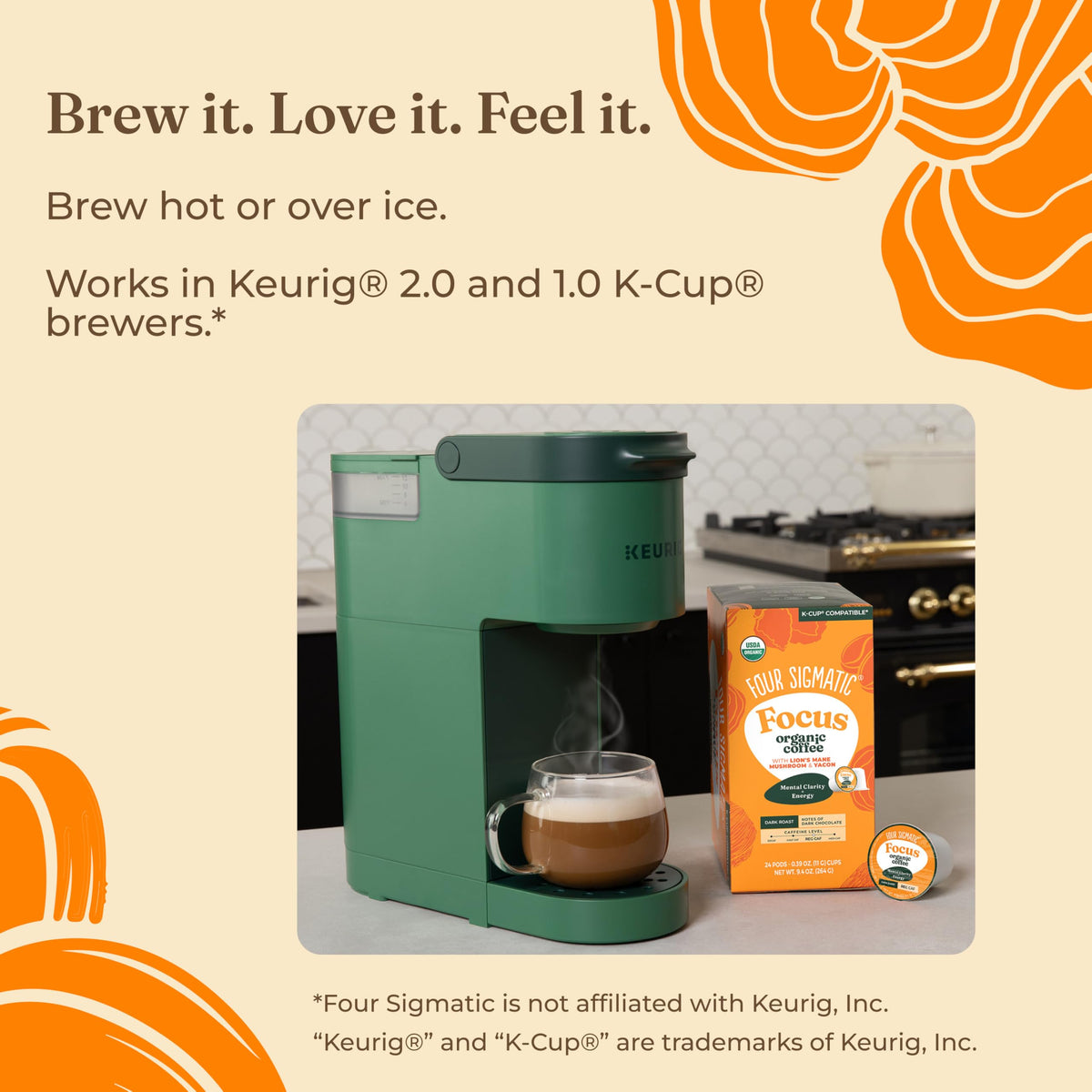 Keurig compatibility for Four Sigmatic pods 1.0 and 2.0
