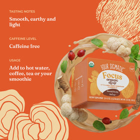 Four Sigmatic Lion's Mane Focus Elixir powder spoon showing easy mixing