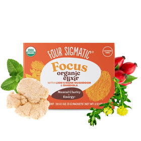 Four Sigmatic Lion's Mane Focus Elixir sachet ready to mix for mental clarity