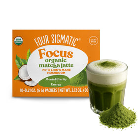 Four Sigmatic Lions Mane Matcha Latte Mix 10-pack packshot, convenient daily ritual for focus.