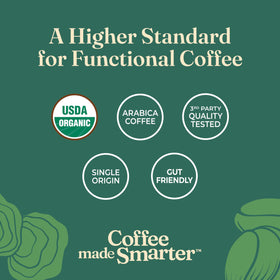 Four Sigmatic medium roast coffee in a cup with balanced flavor