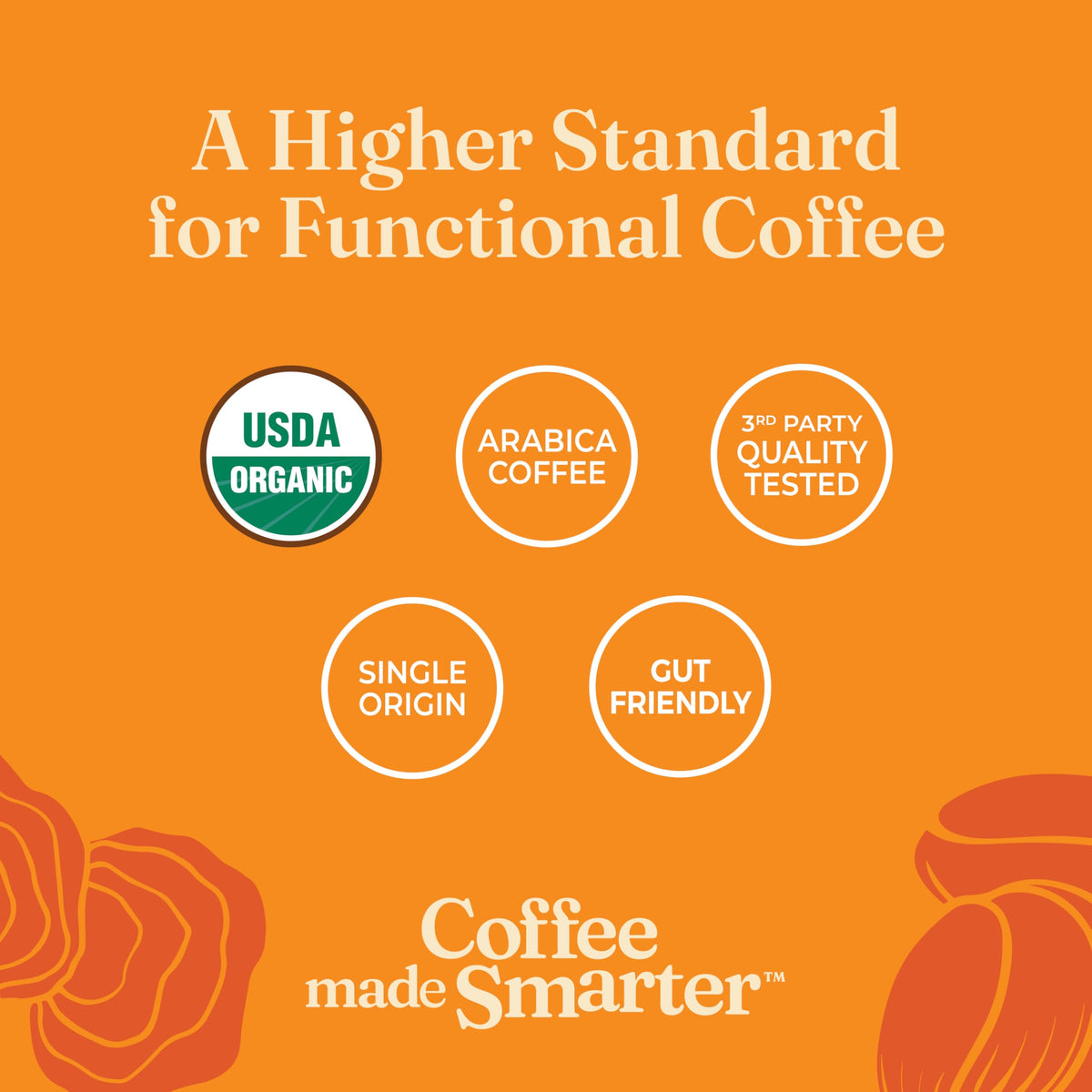 Four Sigmatic Lion's Mane coffee sachets beside a steaming cup for a calm focus