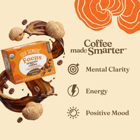 Four Sigmatic mushroom coffee Lion's Mane sachets ready for quick, focus-friendly brewing