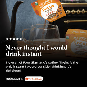 Brewing with Four Sigmatic Lion's Mane coffee yields a smooth aroma