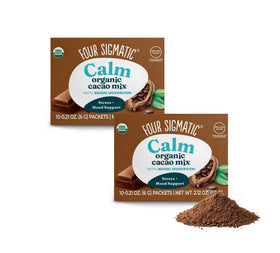 Four Sigmatic hot cacao with Reishi packet ready for a soothing evening cup.