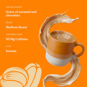 Four Sigmatic Original Focus Latte coconut milk powder close-up for a creamy, dairy-free texture.