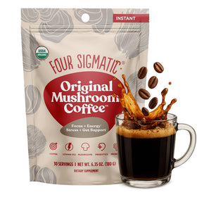 Four Sigmatic Original Mushroom Coffee focus cup highlights sustained energy and clarity