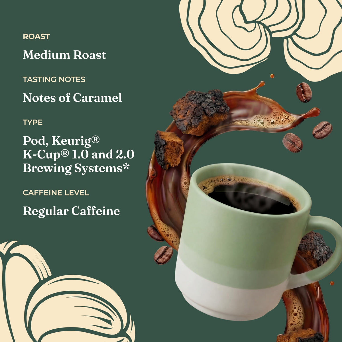 Peruvian and Honduran coffee beans for a smooth, lower-caffeine cup.