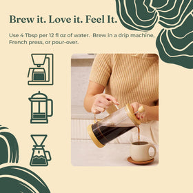 Four Sigmatic serving idea image showing convenient daily coffee setup