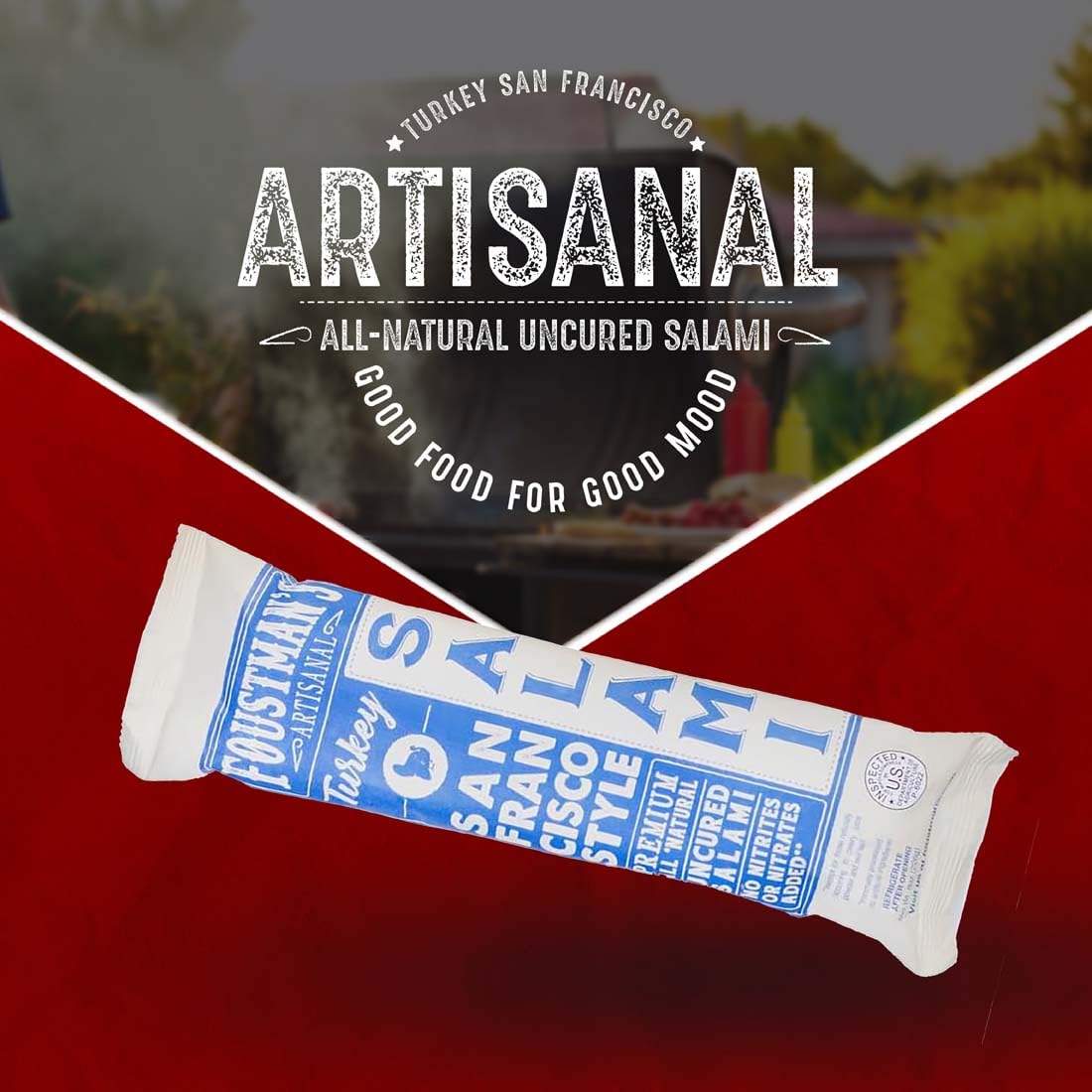 Foustman's gluten-free dairy-free salami highlight for allergy-aware snacking.
