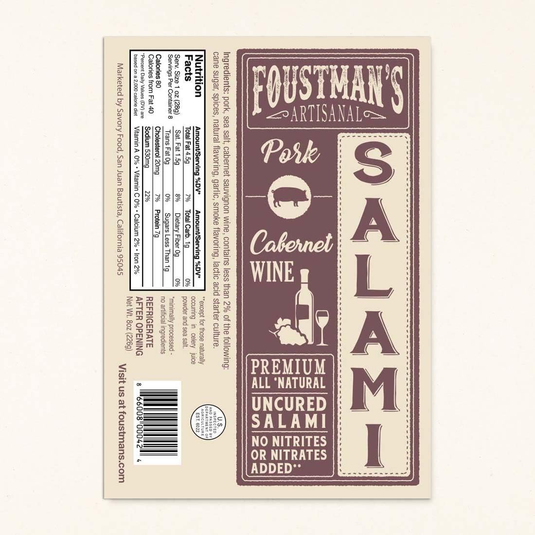 Foustman's Salami Cabernet Wine platter ready for sharing at gatherings.