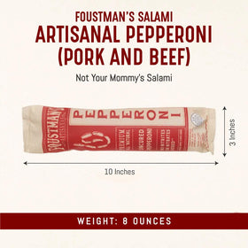 Foustman's nitrate-free pepperoni sticks perfect for keto-friendly snacking