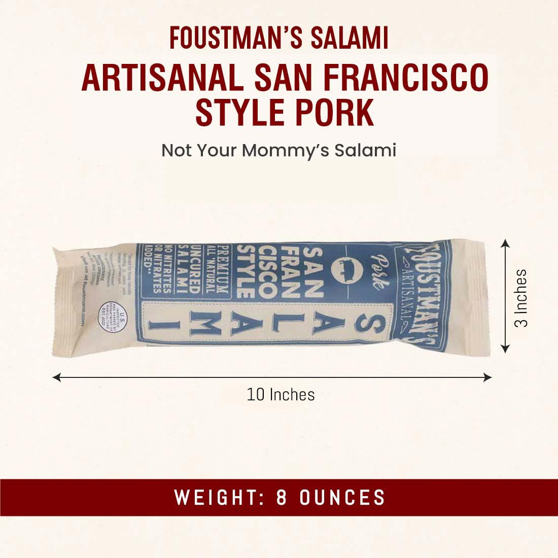 Foustman's Salami sliced-pack displays convenient, grab-and-go flavor.