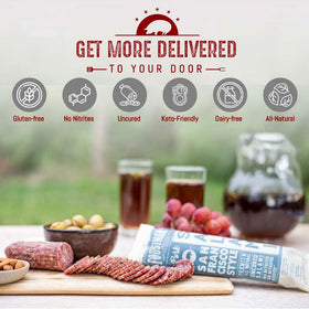 Foustman's Salami tasting plate invites sharing and pairing ideas.