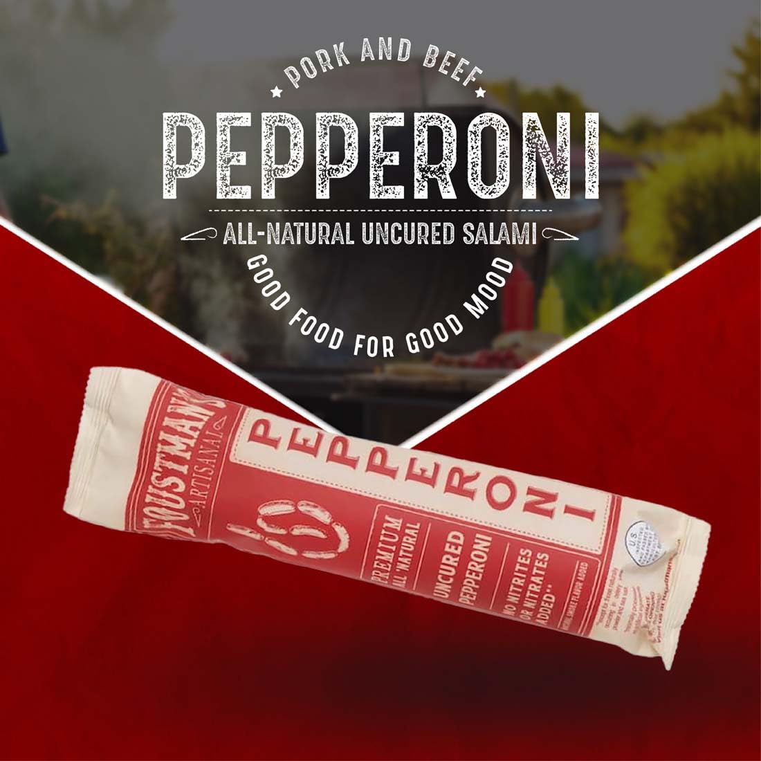 Foustman's 8 oz salami sticks suitable for gifting or lunchboxes