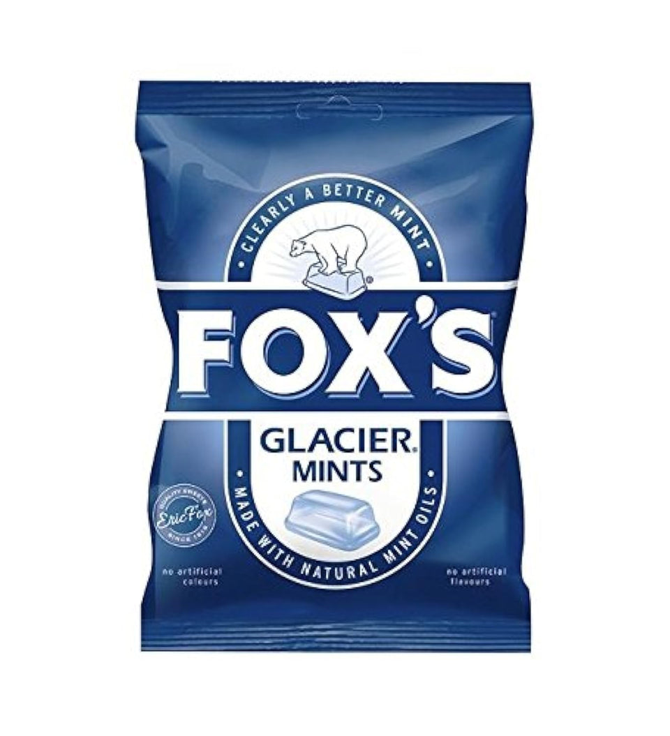Fox's Glacier Mints bag-front: classic mint flavor and 6-pack convenience