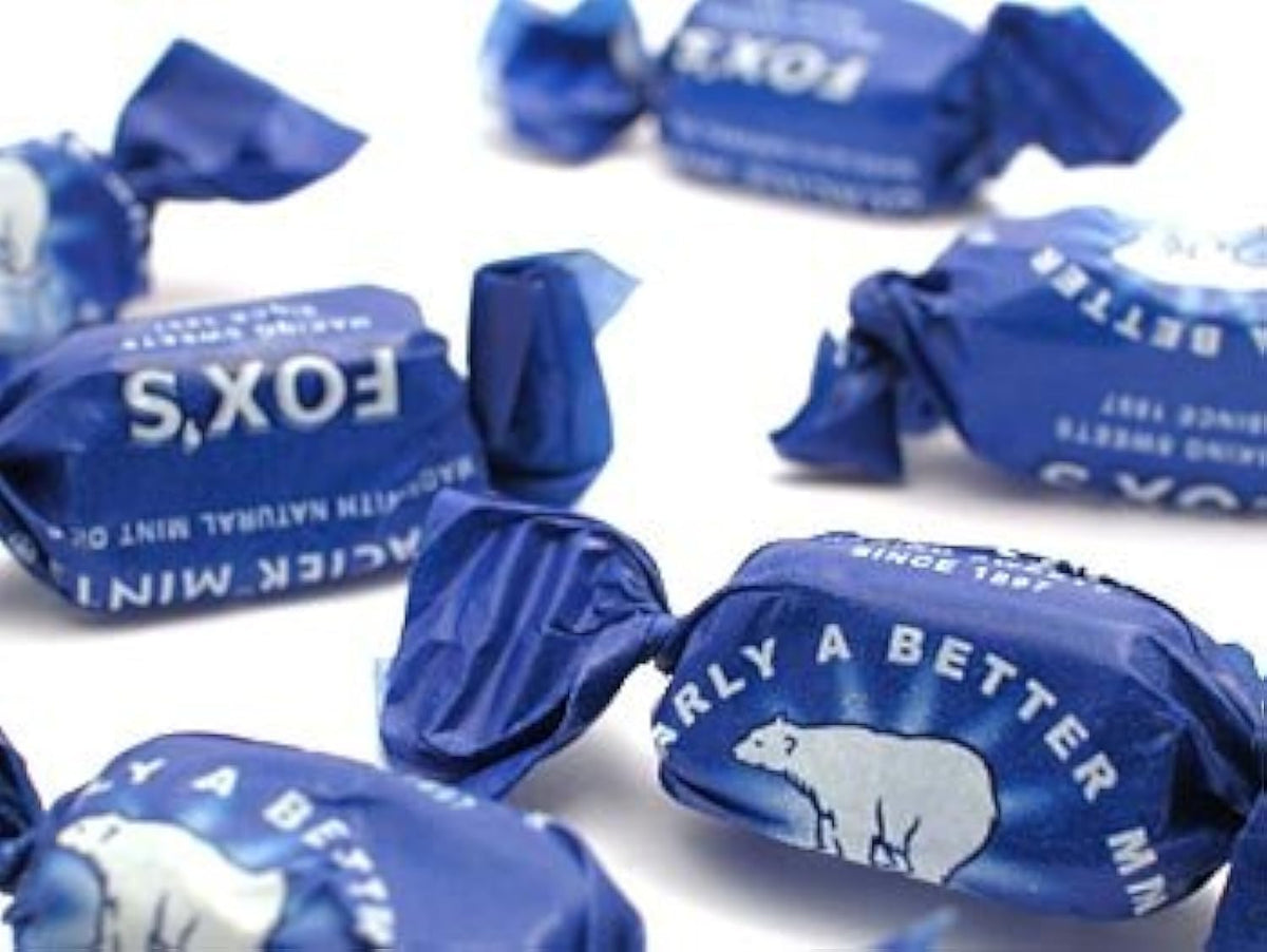 Fox's Glacier Mints close-up: natural mint oils deliver refreshing taste