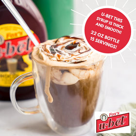 Dessert topping serve with Fox's U-Bet syrup enhancing ice cream