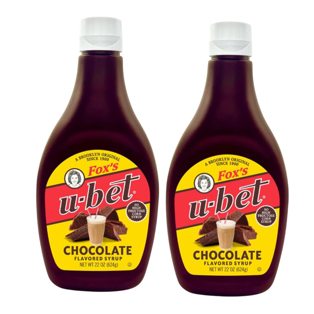 Fox's U-Bet Original Chocolate Syrup 22oz pack front label for quick recognition and purchase intent