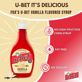 FOX'S U-BET bottle cap open shows pour-ready design.