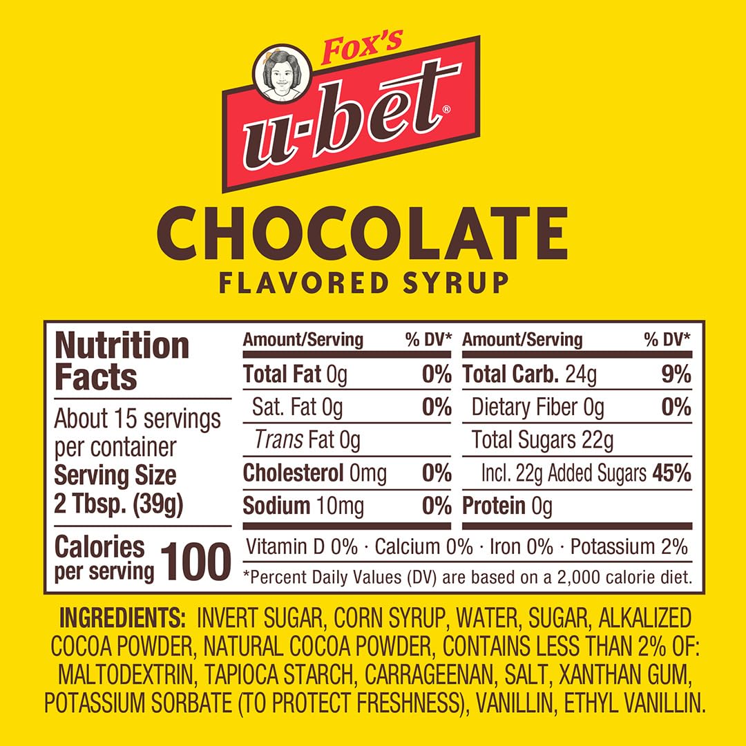 FOX'S U-BET drizzle over ice cream topping for rich flavor.