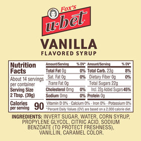 FOX'S U-BET label highlights Brooklyn origin and authentic flavor.