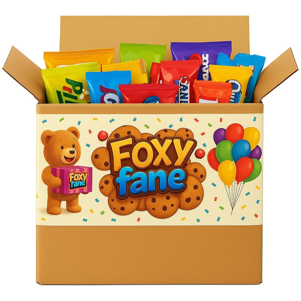 Office desk setup with Foxy Fane snacks for quick breaks.