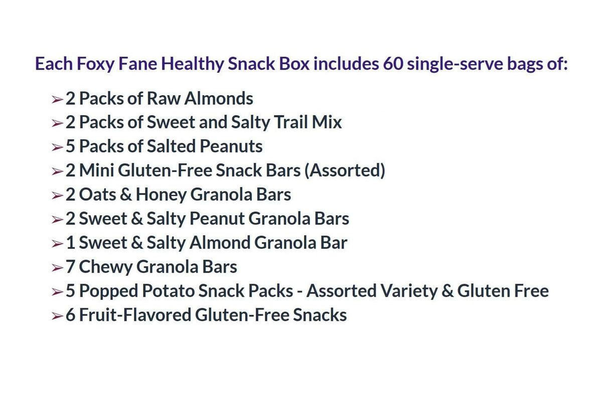 Foxy Fane variety-packs-view shows the 60-count assortment for family sharing.
