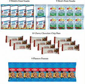 Foxy Fane healthy snacks selection, broad mix of sweet, savory, crunchy and chewy options.