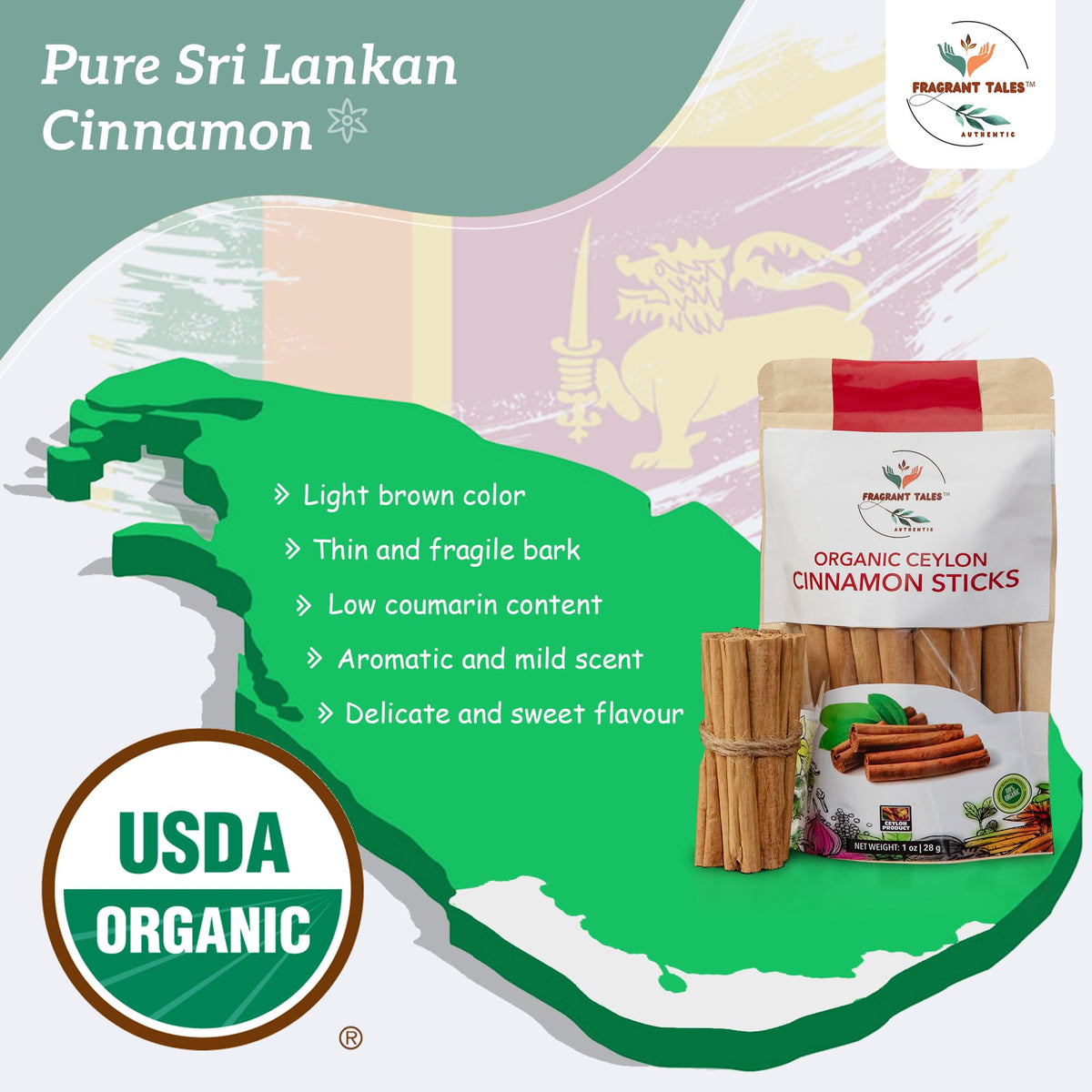 Fragrant Tales ALBA cinnamon sticks release citrus aroma while brewing warm cider.